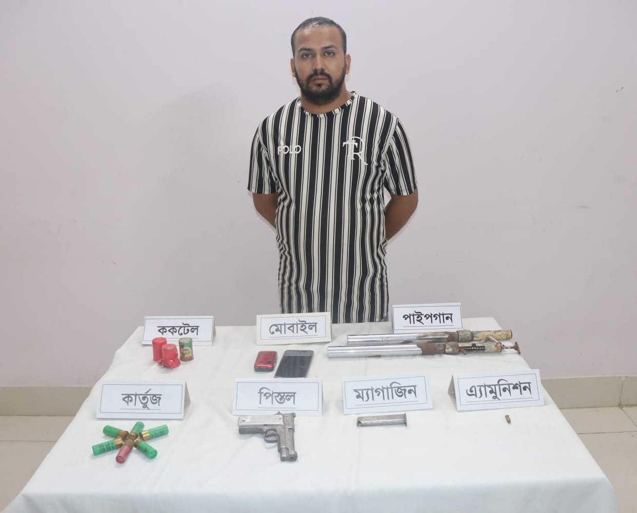 সেনাবাহিনী ও র‍্যাব-১১ এর যৌথ অভিযানে বিদেশি  অস্ত্রসহ ১জন আটক।  ‎